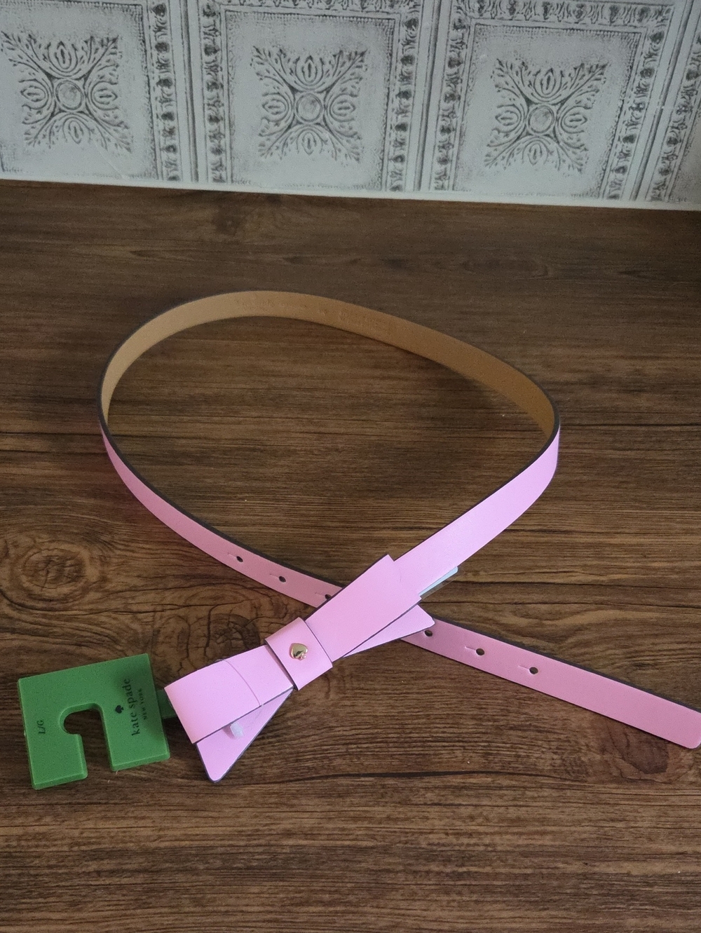 NWT kate spade pink bow leather belt
